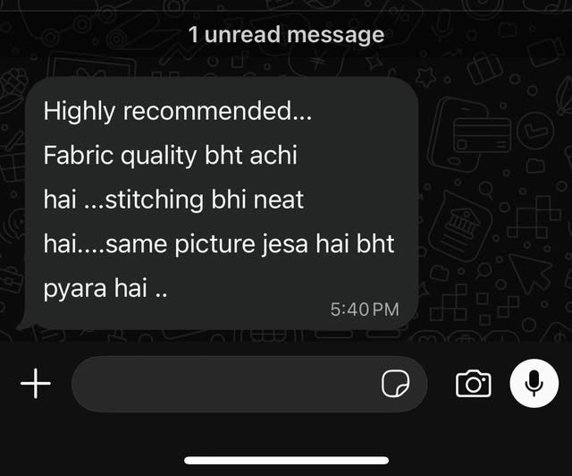 Customer review message